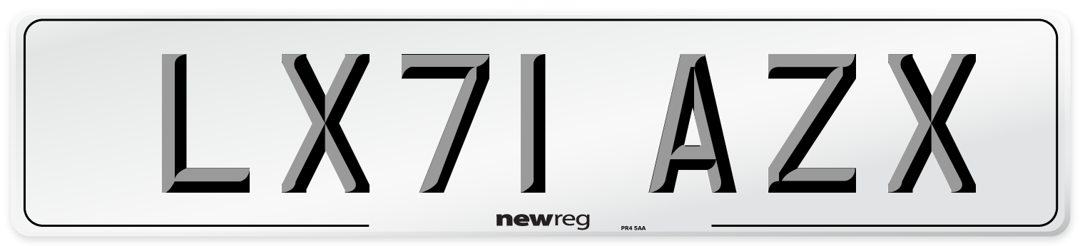 LX71 AZX Number Plate from New Reg